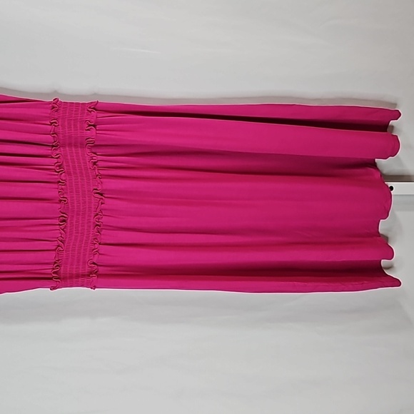New Direction Fuschia Ruffle Trim Dress Size 14 - Picture 6 of 7